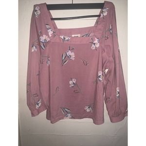 Ana A New Approach Womens Pink Boho Blouse Sheer Size L